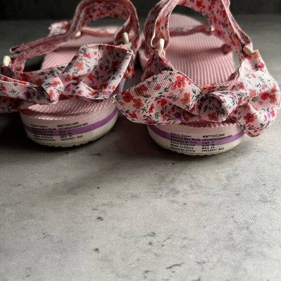 Time And Tru Cushion Sole Women’s Floral Strappy Slip On  Sandals Size 7 - Picture 4 of 15